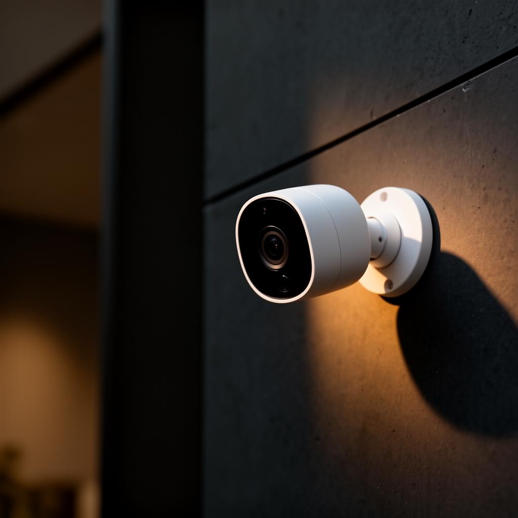 Professional security camera installed on a building exterior